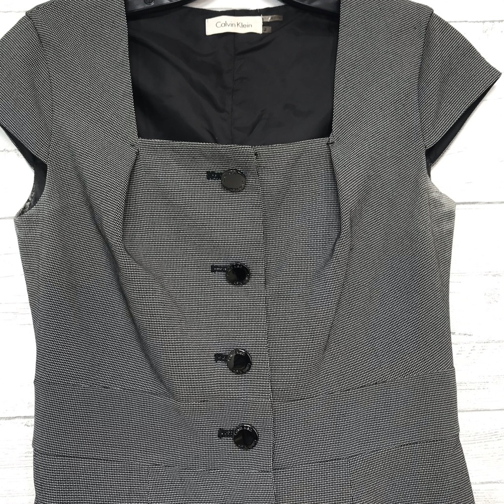 Calvin Klein Button Down Black Dress Size 02